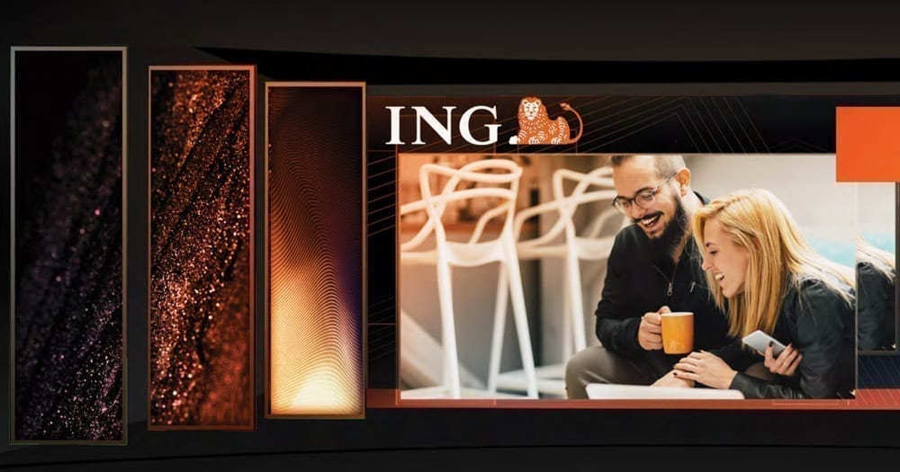 ING podium with a branded design