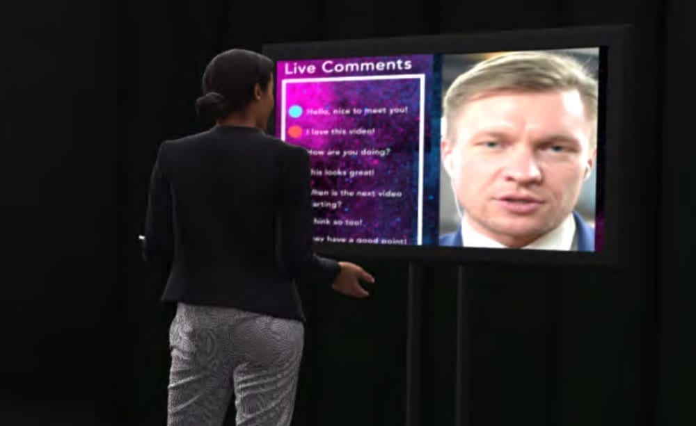 live commentary during a virtual presentation