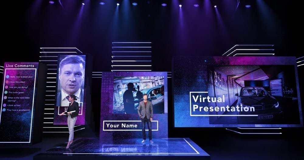 wide view of the virtual stage