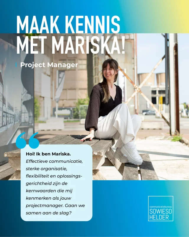 Nieuwe PM-alert! Maak kennis met Mariska! 👩‍💻

"Hoi! Mijn naam is Mariska uit het hoge Noorden. Effectieve communicatie, sterke organisatie, flexibiliteit en oplossingsgerichtheid zijn de kernwaarden die mij kenmerken als jouw projectmanager. Ik haal plezier uit het neerzetten en begeleiden van mooie projecten. Met mijn internationale achtergrond in Engelse taalwetenschappen, copywriting en de visuele kunsten heb ik ruime ervaring in de vele facetten van het communicatievak. Hier zet ik mij voor in bij SowiesoHelder. Gaan we samen aan de slag?"

#SowiesoHelder #SowiesoDigital #NewColleague #NewTalent #ProjectManager